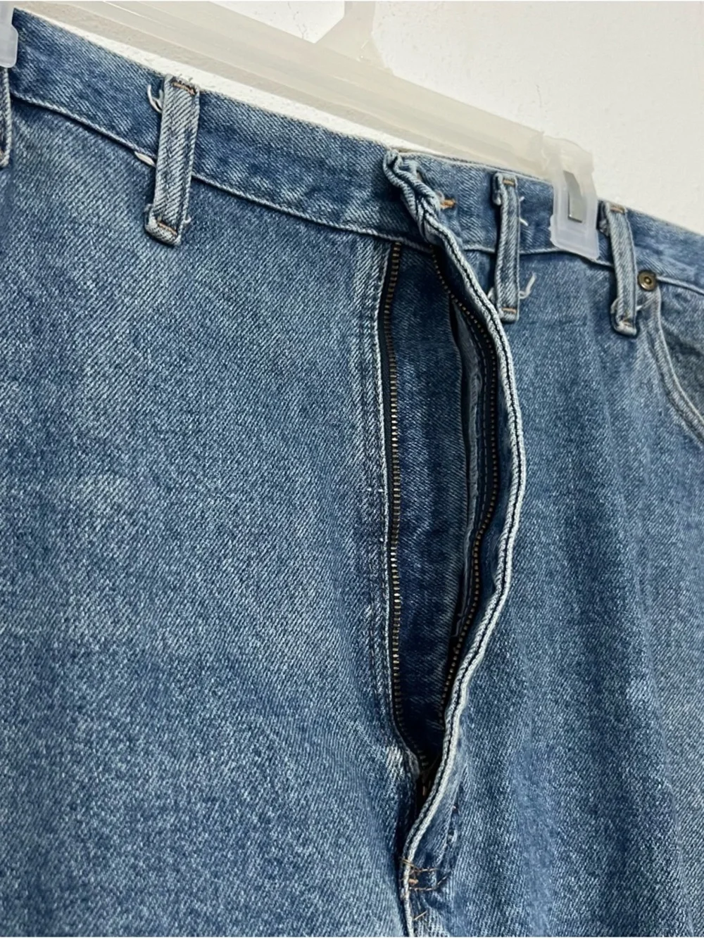 Wrangler Men Jeans Straight Fit 5 Pockets Style Denim Blue Jeans Size 46”x 30” - Picture 11 of 14